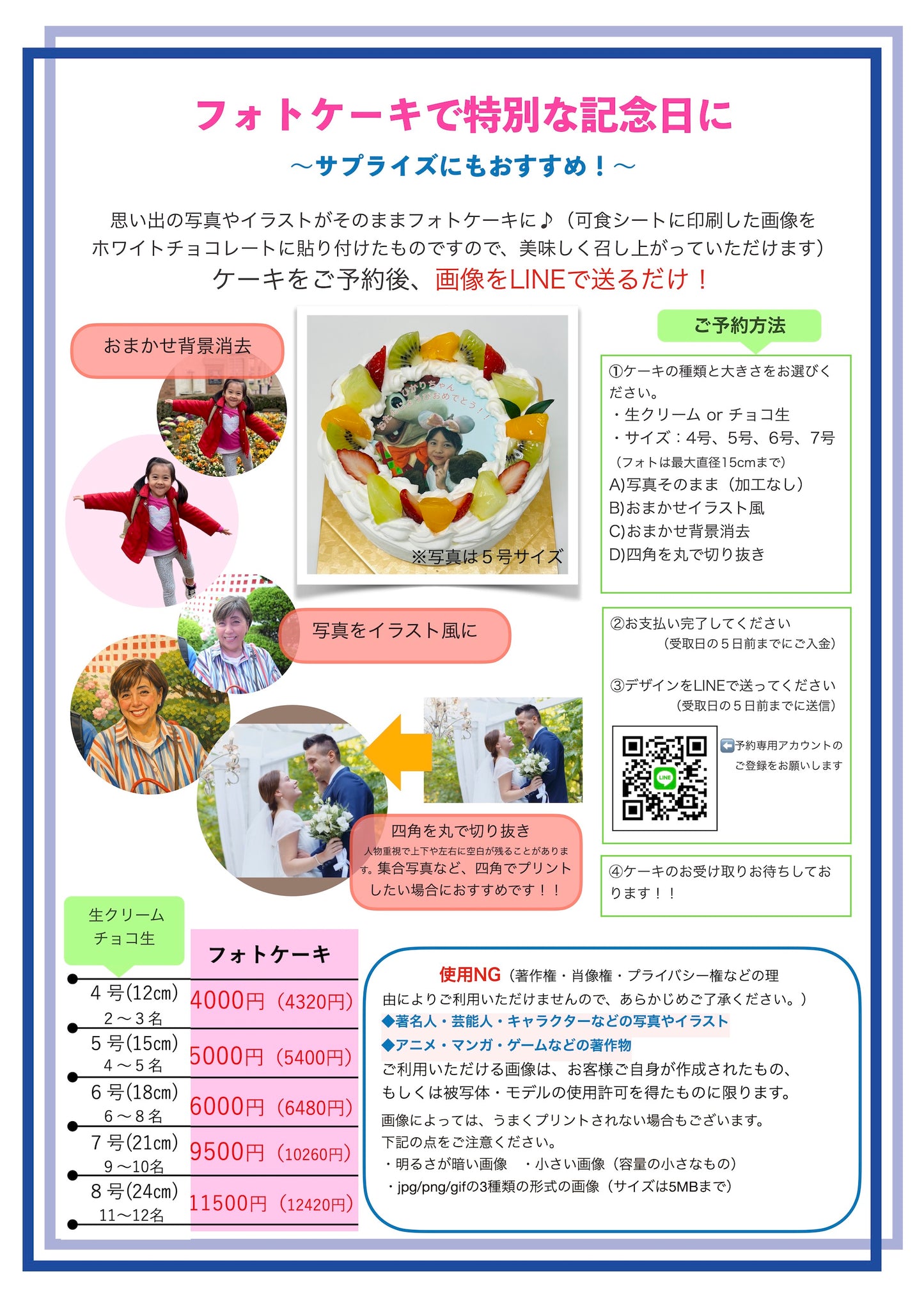 フォトケーキ(写真をプリント)