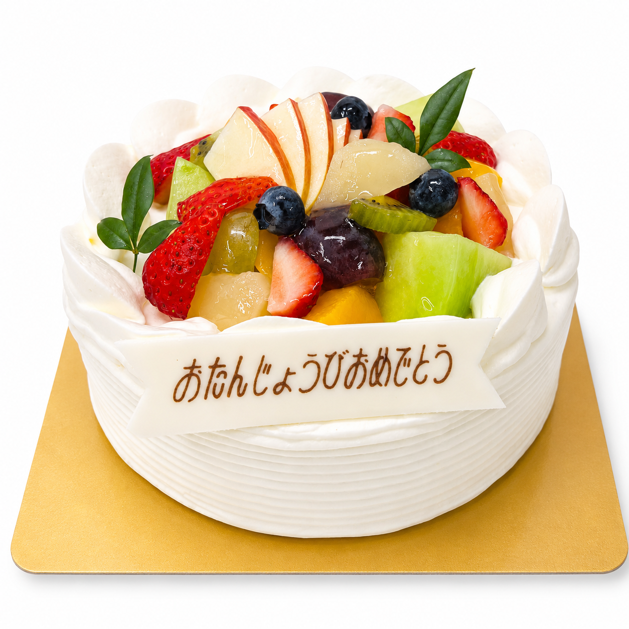 生クリームデコレーションケーキ（レタッチ済み商品写真）